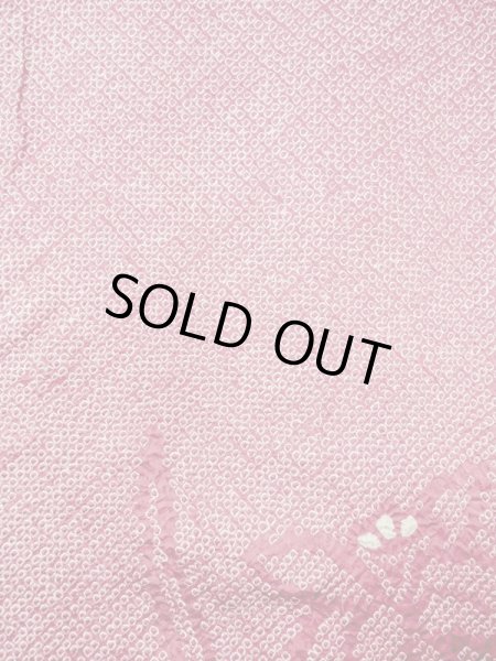 Photo3: N0305L Vintage Japanese women  Dark Pink HAORI short jacket / Silk. Iris,   (Grade B) (3)