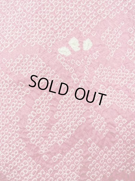 Photo5: N0305L Vintage Japanese women  Dark Pink HAORI short jacket / Silk. Iris,   (Grade B) (5)