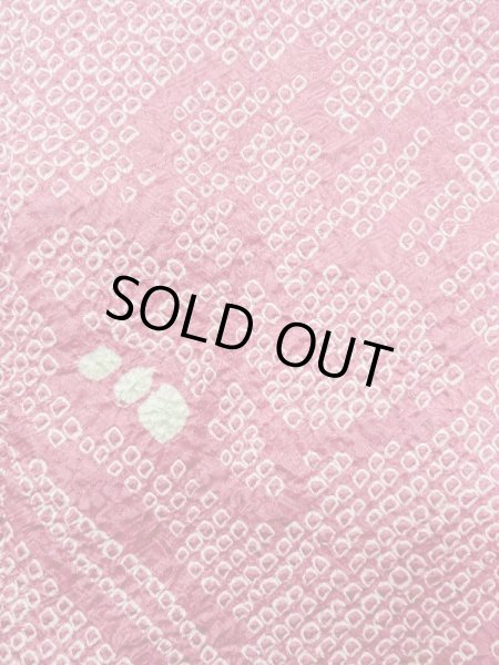 Photo6: N0305L Vintage Japanese women  Dark Pink HAORI short jacket / Silk. Iris,   (Grade B) (6)