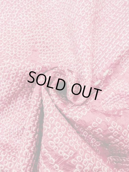 Photo11: N0305L Vintage Japanese women  Dark Pink HAORI short jacket / Silk. Iris,   (Grade B) (11)