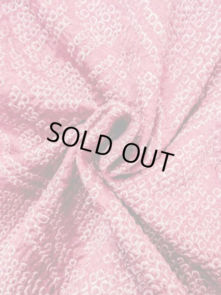 Photo12: N0305L Vintage Japanese women  Dark Pink HAORI short jacket / Silk. Iris,   (Grade B) (12)