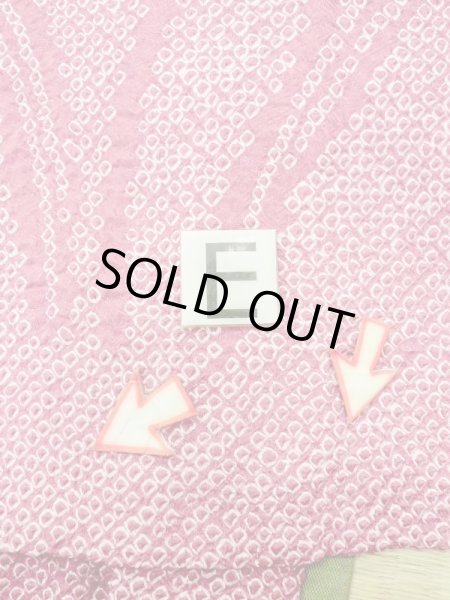 Photo18: N0305L Vintage Japanese women  Dark Pink HAORI short jacket / Silk. Iris,   (Grade B) (18)