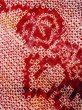 Photo6: N0305N Vintage Japanese women   Red HAORI short jacket / Silk. Leaf,   (Grade C) (6)