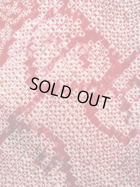 Photo7: N0305N Vintage Japanese women   Red HAORI short jacket / Silk. Leaf,   (Grade C) (7)