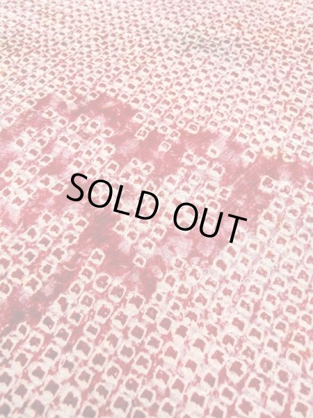 Photo8: N0305N Vintage Japanese women   Red HAORI short jacket / Silk. Leaf,   (Grade C) (8)