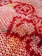 Photo10: N0305N Vintage Japanese women   Red HAORI short jacket / Silk. Leaf,   (Grade C) (10)