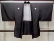 Photo1: Mint N0305P Vintage Japanese   Black Men's Haori / Silk.    (Grade B) (1)
