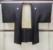 Photo1: Mint N0305V Vintage Japanese   Black Men's Haori / Silk.    (Grade C) (1)