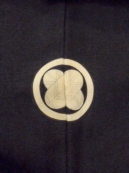 Photo3: Mint N0305Y Vintage Japanese   Black Men's Haori / Silk.    (Grade C) (3)