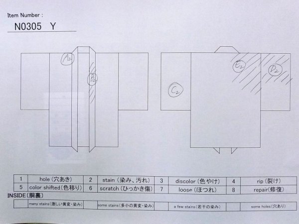 Photo11: Mint N0305Y Vintage Japanese   Black Men's Haori / Silk.    (Grade C) (11)