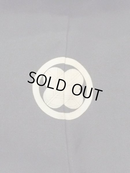 Photo3: N0306D Vintage Japanese   Black Men's Haori / Silk.    (Grade C) (3)