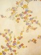 Photo3: N0312B Vintage Japanese women  Pale Yellow KOMON dyed / Silk. Flower,   (Grade C) (3)