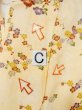 Photo17: N0312B Vintage Japanese women  Pale Yellow KOMON dyed / Silk. Flower,   (Grade C) (17)