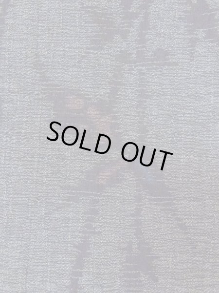 Photo5: N0312F Vintage Japanese women  Dark Gray OJIYACHIJIMI / Linen. Leaf,   (Grade B) (5)