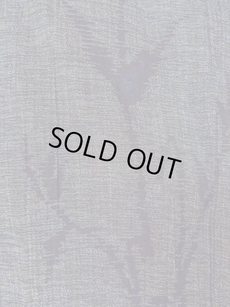 Photo6: N0312F Vintage Japanese women  Dark Gray OJIYACHIJIMI / Linen. Leaf,   (Grade B) (6)