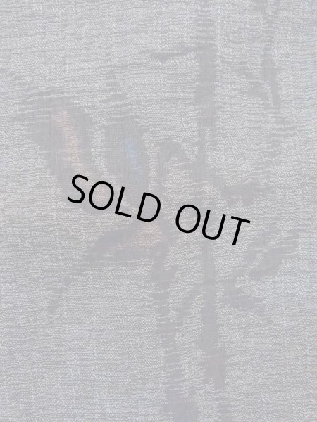 Photo7: N0312F Vintage Japanese women  Dark Gray OJIYACHIJIMI / Linen. Leaf,   (Grade B) (7)