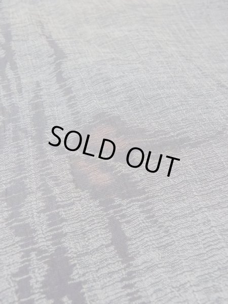 Photo8: N0312F Vintage Japanese women  Dark Gray OJIYACHIJIMI / Linen. Leaf,   (Grade B) (8)