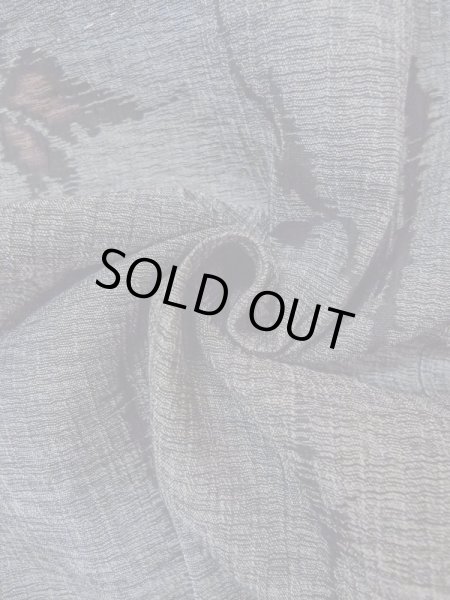 Photo11: N0312F Vintage Japanese women  Dark Gray OJIYACHIJIMI / Linen. Leaf,   (Grade B) (11)