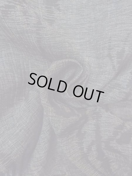 Photo12: N0312F Vintage Japanese women  Dark Gray OJIYACHIJIMI / Linen. Leaf,   (Grade B) (12)