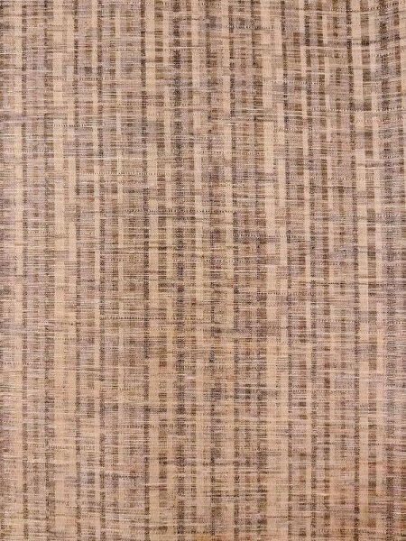 Photo3: N0312H Vintage Japanese women Pale Light Brown HITOE unlined / Silk. Plaid Checks   (Grade C) (3)