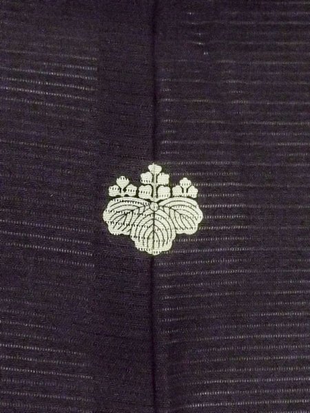 Photo3: N0312N Vintage Japanese women   Black MONTSUKI crests / Silk.    (Grade A) (3)