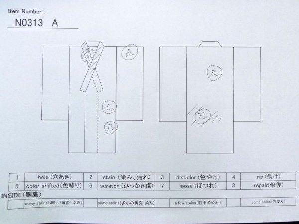 Photo10: N0313A Vintage Japanese women   Black MONTSUKI crests / Synthetic.    (Grade C) (10)