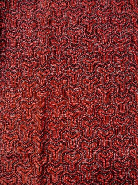 Photo3: N0321A Vintage Japanese women   Vermilion MICHIYUKI outer coat / Synthetic. Tetrapod shape,   (Grade B) (3)