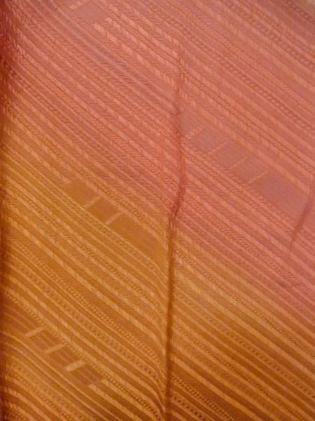 Photo3: N0321D Used Japanese women  Grayish Orange MICHIYUKI outer coat / Silk. Gradation   (Grade B) (3)