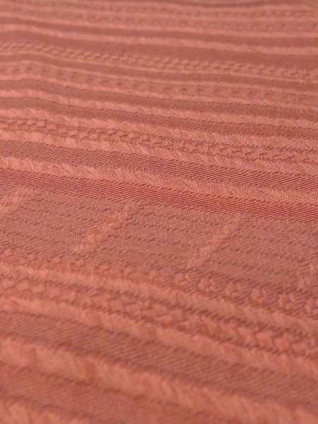 Photo8: N0321D Used Japanese women  Grayish Orange MICHIYUKI outer coat / Silk. Gradation   (Grade B) (8)