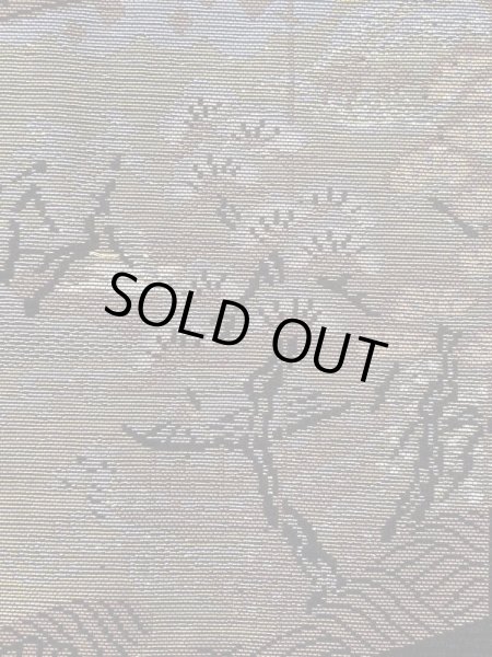 Photo5: N0321F Vintage Japanese women   Black MICHIYUKI outer coat / Silk. Pine tree/branch/needle,   (Grade C) (5)