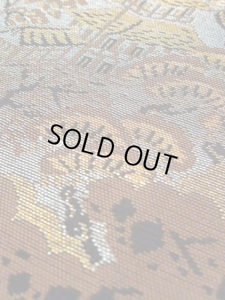 Photo8: N0321F Vintage Japanese women   Black MICHIYUKI outer coat / Silk. Pine tree/branch/needle,   (Grade C) (8)