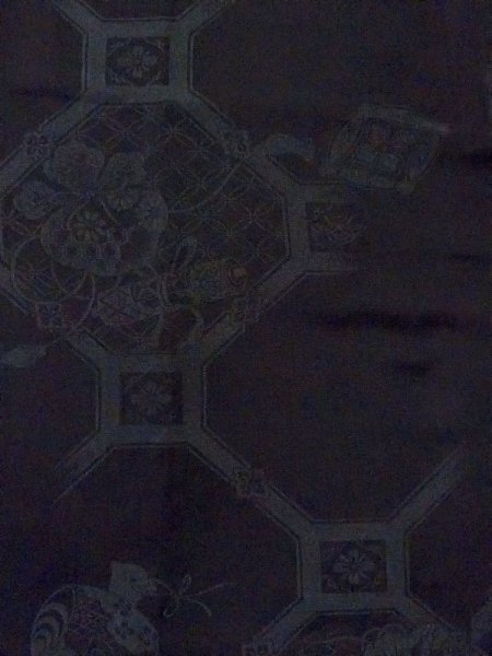 Photo4: N0321H Vintage Japanese women   Black MICHIYUKI outer coat / Silk.  There is an impression of use.  (Grade C) (4)