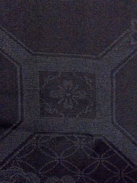 Photo6: N0321H Vintage Japanese women   Black MICHIYUKI outer coat / Silk.  There is an impression of use.  (Grade C) (6)