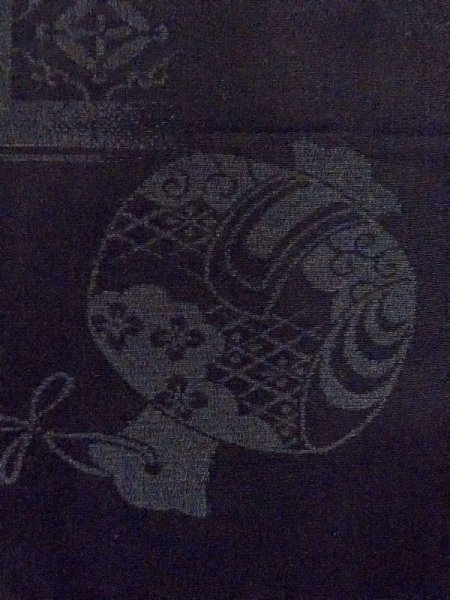 Photo7: N0321H Vintage Japanese women   Black MICHIYUKI outer coat / Silk.  There is an impression of use.  (Grade C) (7)