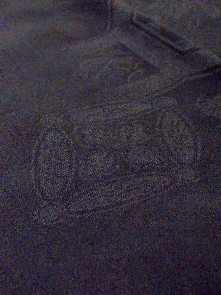 Photo10: N0321H Vintage Japanese women   Black MICHIYUKI outer coat / Silk.  There is an impression of use.  (Grade C) (10)