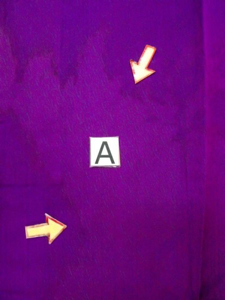 Photo12: N0321L Antique Japanese women  Shiny Purple MICHIYUKI outer coat / Silk. Line   (Grade D) (12)