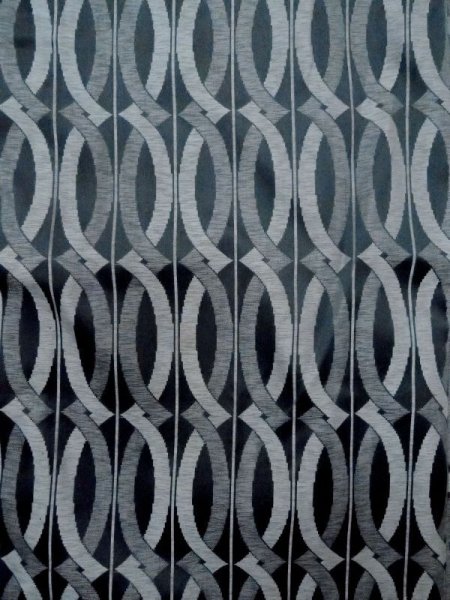 Photo4: N0321N Vintage Japanese women   Gray MICHIYUKI outer coat / Silk. Geometrical pattern   (Grade C) (4)