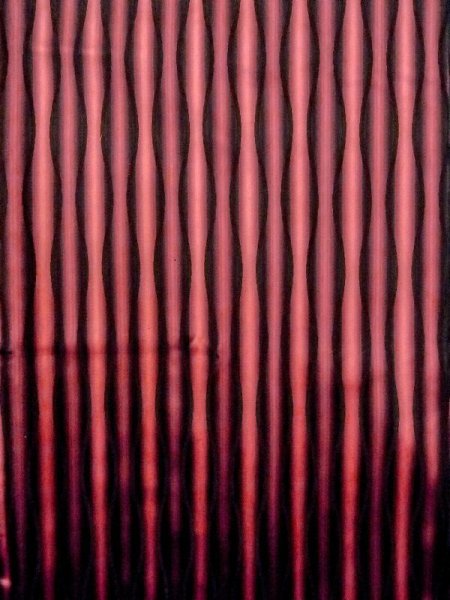 Photo3: N0321O Vintage Japanese women   Vermilion MICHIYUKI outer coat / Silk. Curved lines   (Grade B) (3)