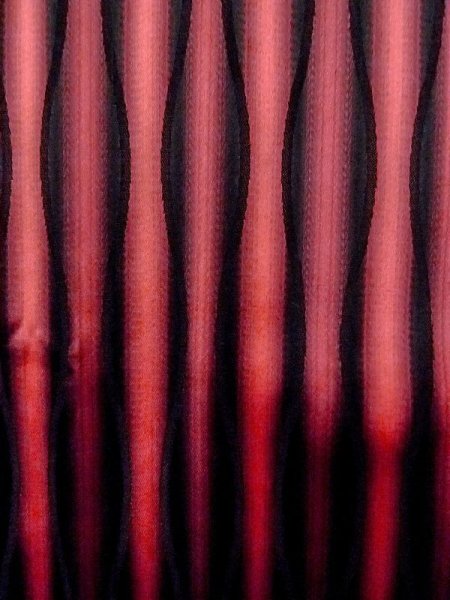 Photo5: N0321O Vintage Japanese women   Vermilion MICHIYUKI outer coat / Silk. Curved lines   (Grade B) (5)