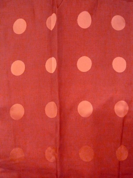 Photo3: Mint N0321U Vintage Japanese women  Shiny Vermilion MICHIYUKI outer coat / Synthetic. Circle   (Grade A) (3)