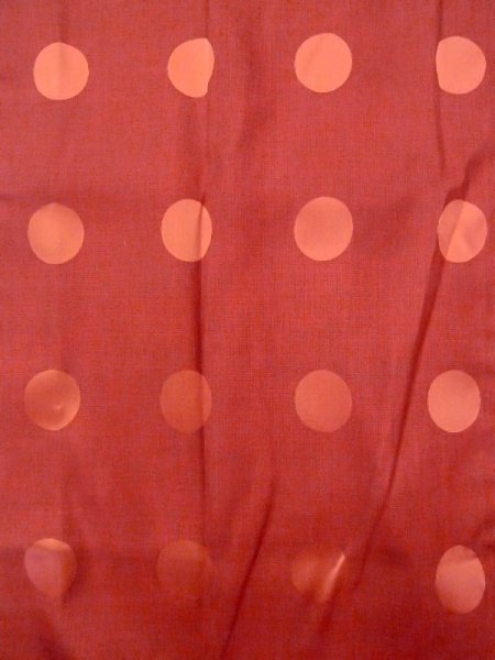 Photo4: Mint N0321U Vintage Japanese women  Shiny Vermilion MICHIYUKI outer coat / Synthetic. Circle   (Grade A) (4)