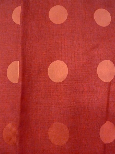 Photo5: Mint N0321U Vintage Japanese women  Shiny Vermilion MICHIYUKI outer coat / Synthetic. Circle   (Grade A) (5)