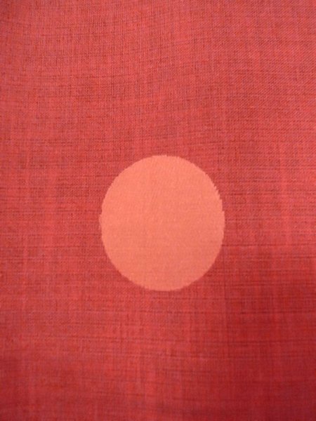 Photo6: Mint N0321U Vintage Japanese women  Shiny Vermilion MICHIYUKI outer coat / Synthetic. Circle   (Grade A) (6)