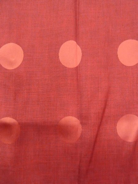 Photo7: Mint N0321U Vintage Japanese women  Shiny Vermilion MICHIYUKI outer coat / Synthetic. Circle   (Grade A) (7)