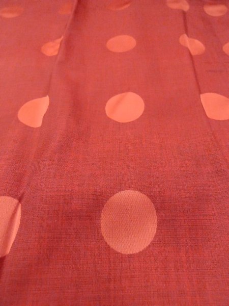 Photo10: Mint N0321U Vintage Japanese women  Shiny Vermilion MICHIYUKI outer coat / Synthetic. Circle   (Grade A) (10)