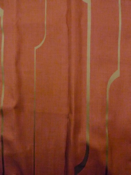 Photo4: N0321V Vintage Japanese women  Reddish Brown Rain coat / Synthetic. Line,   (Grade B) (4)