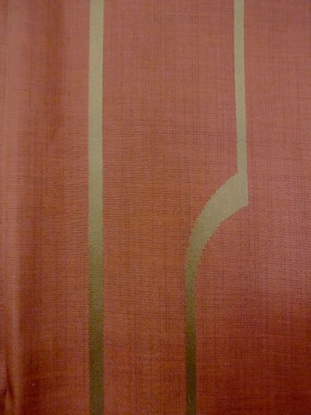 Photo5: N0321V Vintage Japanese women  Reddish Brown Rain coat / Synthetic. Line,   (Grade B) (5)