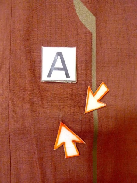 Photo14: N0321V Vintage Japanese women  Reddish Brown Rain coat / Synthetic. Line,   (Grade B) (14)