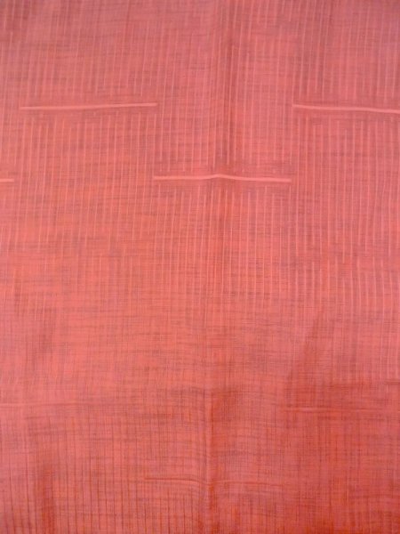 Photo3: N0321W Vintage Japanese women  Grayish Vermilion MICHIYUKI outer coat / Synthetic. Plaid Checks   (Grade B) (3)