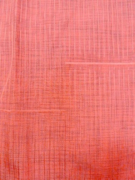 Photo5: N0321W Vintage Japanese women  Grayish Vermilion MICHIYUKI outer coat / Synthetic. Plaid Checks   (Grade B) (5)